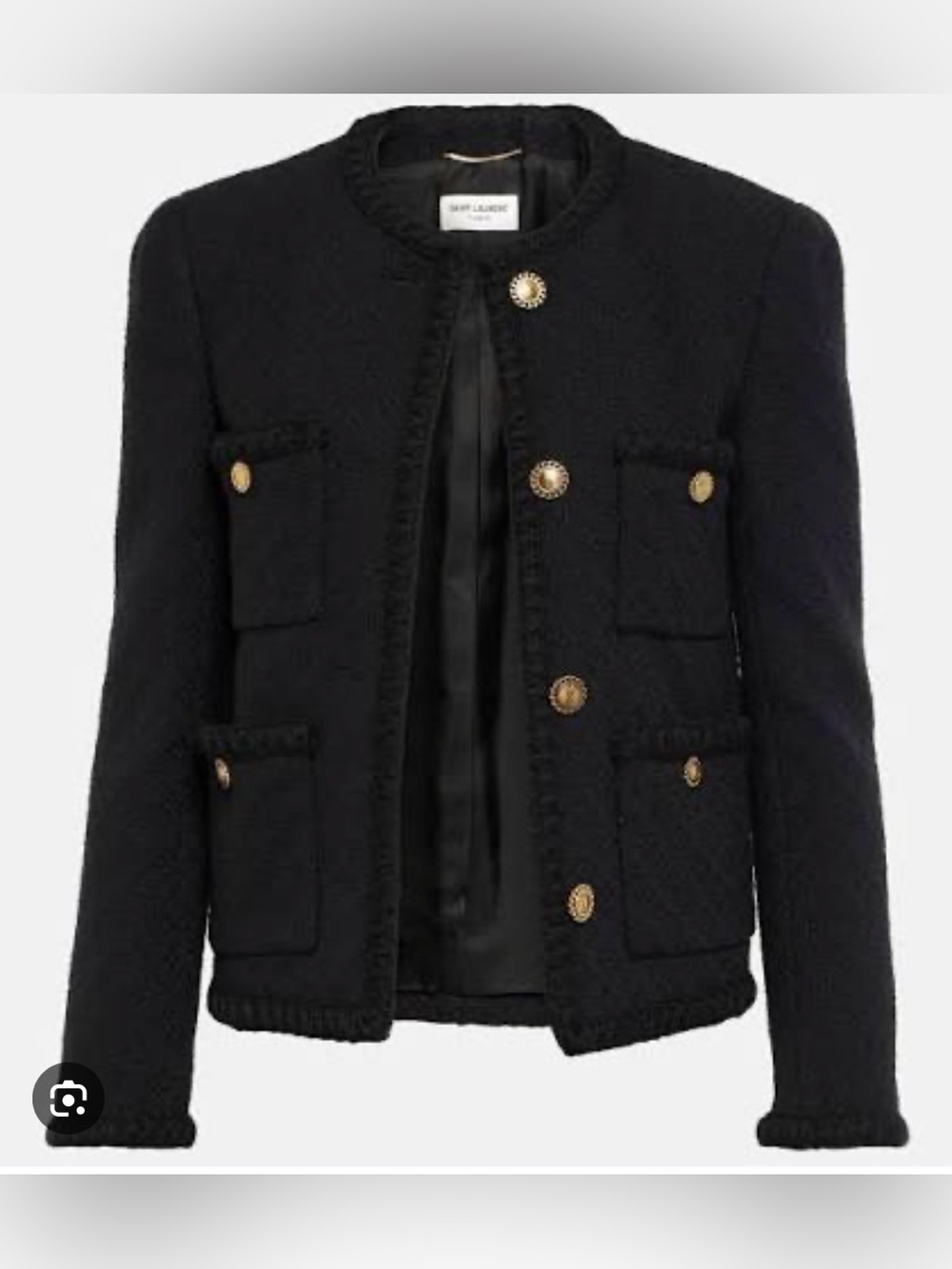 NWT Saint Laurent black tweed jacket 36